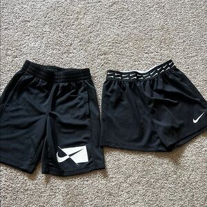 Lot of two pair Nike shorts girls size medium